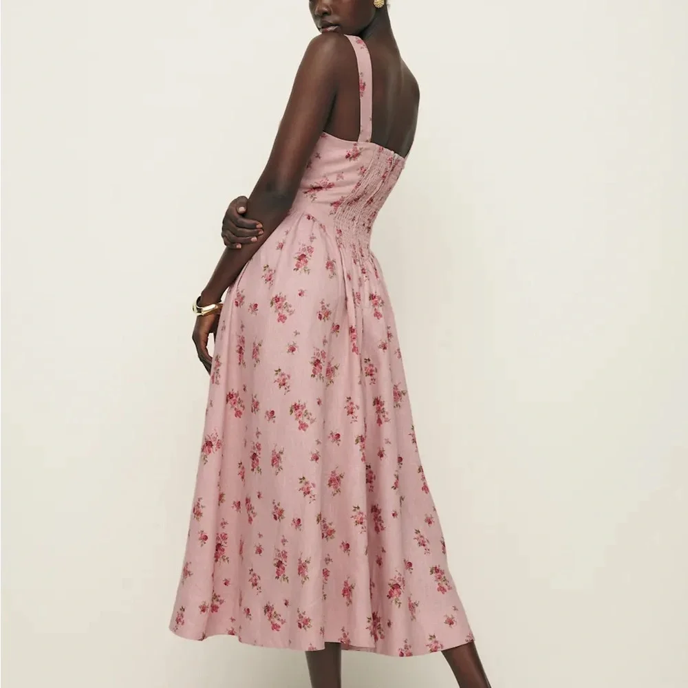 Reformation Balia Linen Dress - Tea Time (pink) - Picture 2 of 4